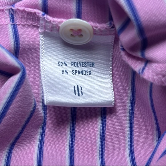 Holderness & Bourne Mens Tailored Fit Striped Golf Polo Shirt Pink Blue Size L - Picture 11 of 12